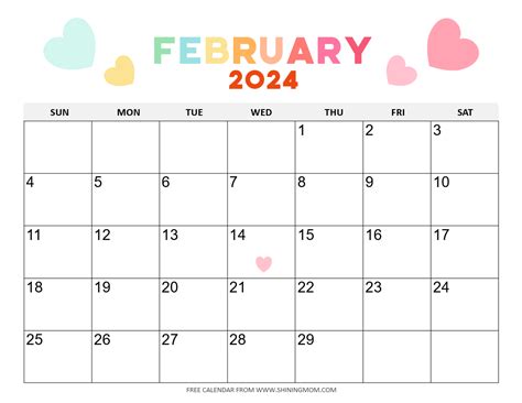 February 2024 Calendar Printable Free - Wendy Joycelin