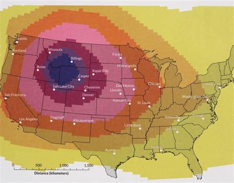 Yellowstone Supervolcano Map Of Destruction - Channa Antonetta