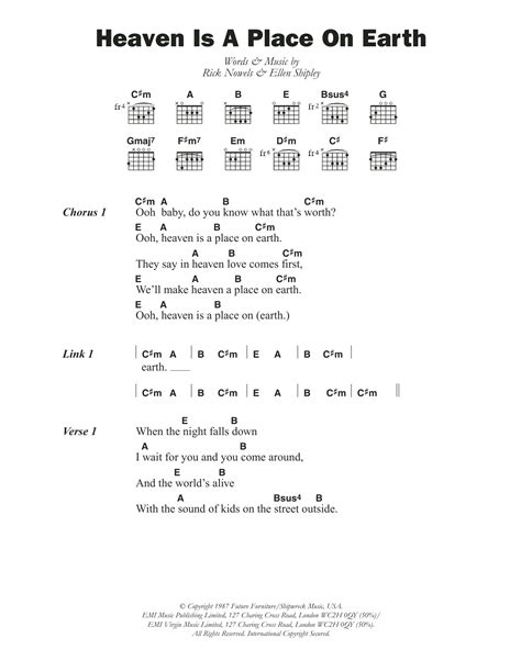 Heaven Is A Place On Earth by Belinda Carlisle - Guitar Chords/Lyrics ...