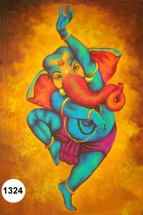 Dancing Ganesh ji, Fluorescent painting Glow in dark, UV Glow, 1324 ...