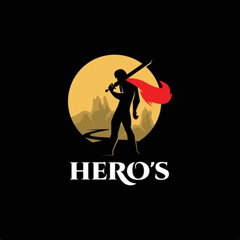 Hero Logo Vector Illustration Warrior Man Standing 16623820 Vector Art ...