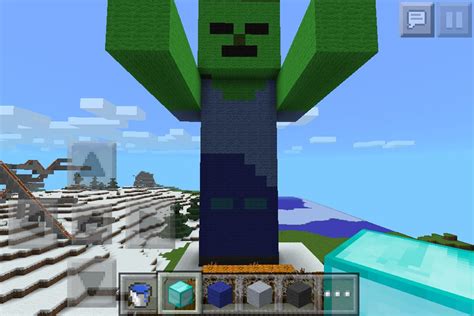 Minecraft zombie statue built in Pocket Edition Pocket Edition, Willis ...