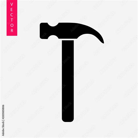 Hammer vector icon, logo Stock Vector | Adobe Stock