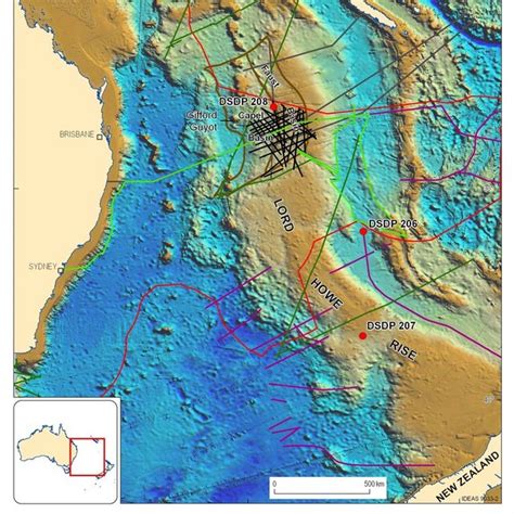 1. Contour map showing regional bathymetry of the Tasman Sea. The RV ...