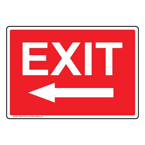 Printable Exit Sign With Arrow