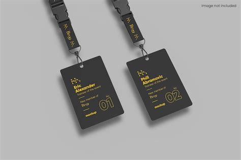 Premium PSD | Perspective vertical id card mockup