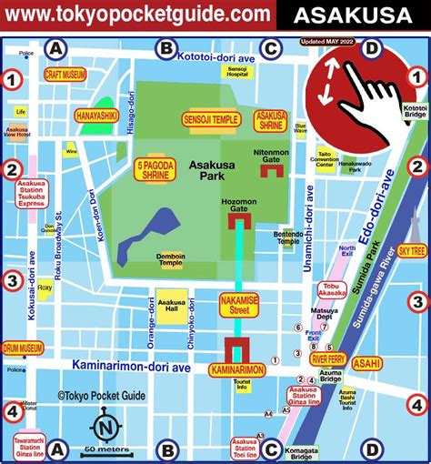 TOKYO POCKET GUIDE: Tokyo Asakusa Map in English for Tourist ...