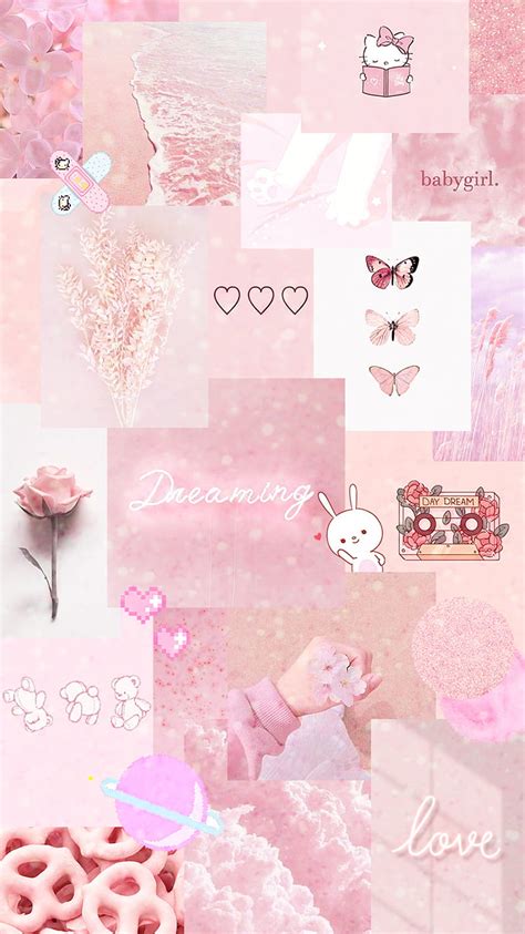 Pink aesthetic, clouds, cute, glitter, hello kitty, pastel, soft, HD ...