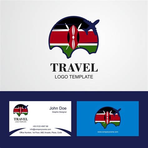 Travel Kenya Flag Logo and Visiting Card Design 14142983 Vector Art at ...