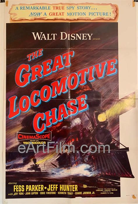 Great Locomotive Chase Original Movie Poster Walt Disney Fess Parker ...