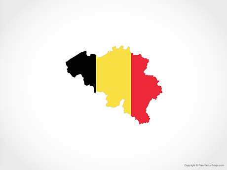 Printable Vector Map of Belgium - Flag | Free Vector Maps