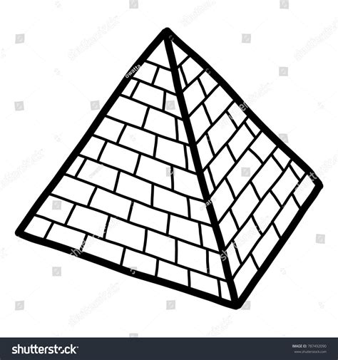 Pyramid Cartoon Vector Illustration Black White : image vectorielle de ...