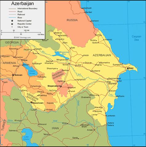 Azerbaijan Map and Satellite Image