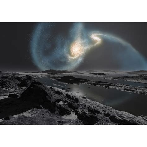 The collision of the Milky Way and Andromeda galaxies seen from the ...