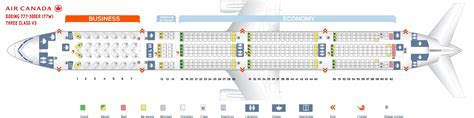 Seat Map and Seating Chart Boeing 777 300ER Air Canada 77W Three Class ...