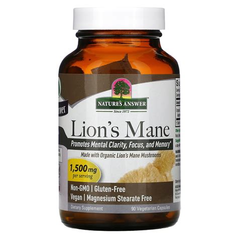 Nature's Answer, Lion's Mane, 500 mg, 90 Vegetarian Capsules