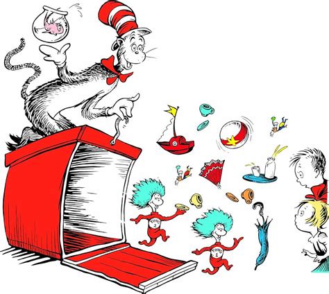 Dr Seuss Giant Cat In The Hat Bulletin Board Set, Die Cut Panels, Feet ...