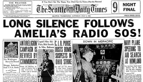 An article about the disappearance of Amelia Earhart, published in the ...