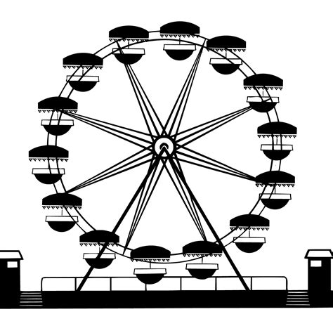 Car Ferris wheel Wagon Clip art - Black silhouette fresh Ferris wheel ...