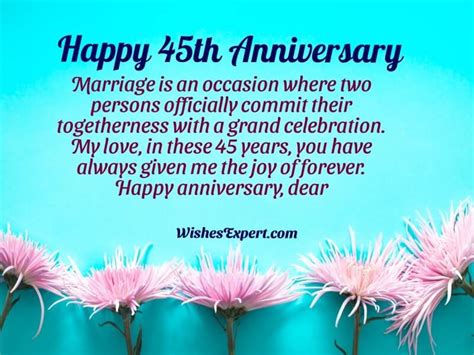 25 Best Happy 45th Anniversary Wishes