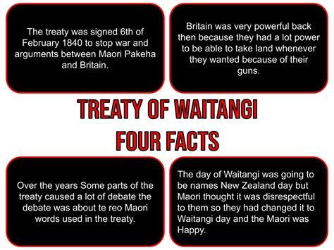 4 facts (Treaty of Waitangi) – Eve @ Pt England School