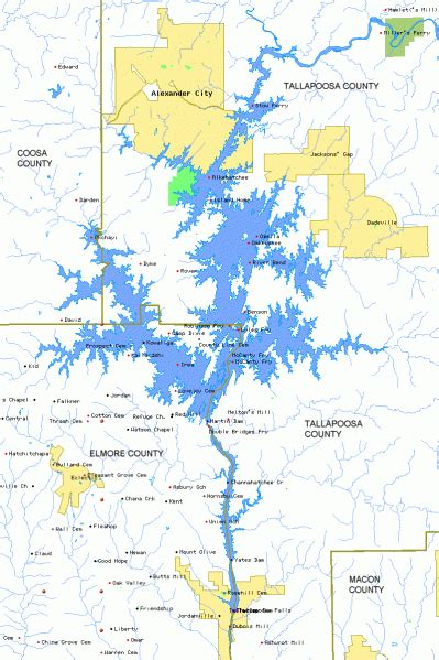 Map Of Lake Martin Alabama - Draw A Topographic Map