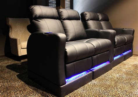 Home Theater Seating with Built-in Riser on Back Row - Modern - Home ...