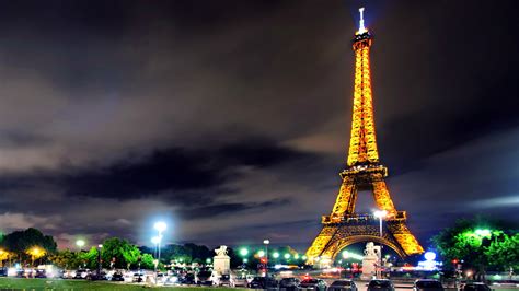 Hd Eiffel Tower Night Wallpaper [1920x1080]