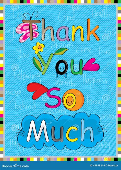 Thank You So Much Handwritten Illustration Royalty-Free Cartoon ...