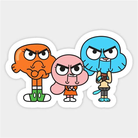 Gumball Darwin Anais by plushism in 2023 | Sticker design inspiration ...