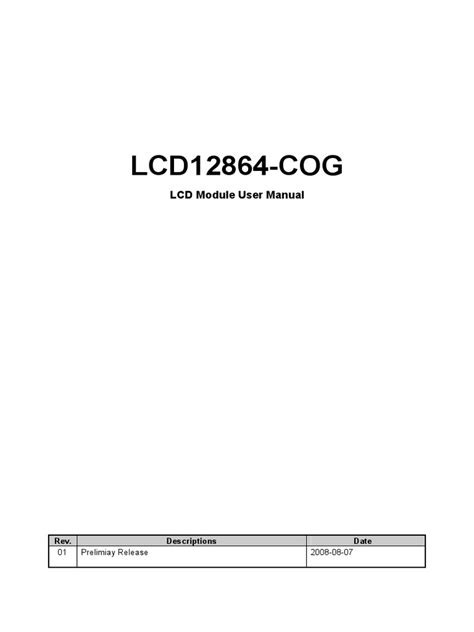 LCD12864-COG LCD Module User Manual | PDF | Liquid Crystal Display ...