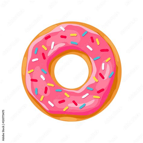 donut with pink glaze. donut icon, donut vector illustration Stock ...