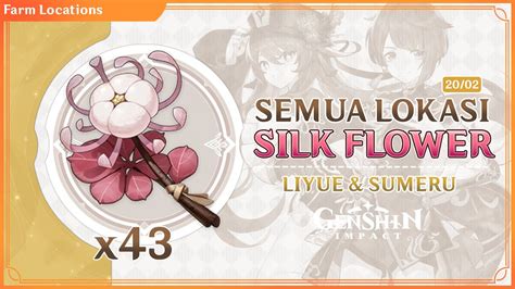 SEMUA LOKASI SILK FLOWER GENSHIN IMPACT | LOCATIONS & FARMING ROUTE HU ...