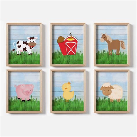 Farm Animal Prints or Canvas Wall Art Barn Animals Pictures | Etsy