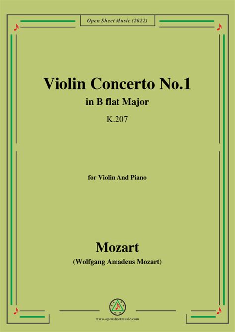 Mozart-Violin Concerto No.1 in B flat Major,K.207,for Violin and Piano ...