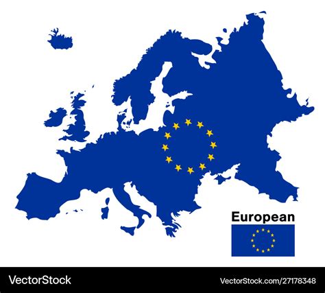 European flag map on a white background Royalty Free Vector