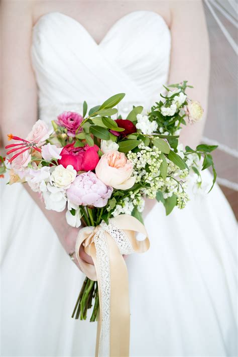 Lush Pink Peony and Ranunculus Wedding Bouquet