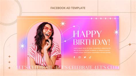 Free PSD | Gradient happy birthday facebook template