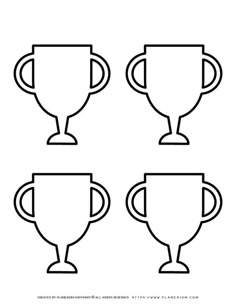 Printable Trophy Template with Four Trophies