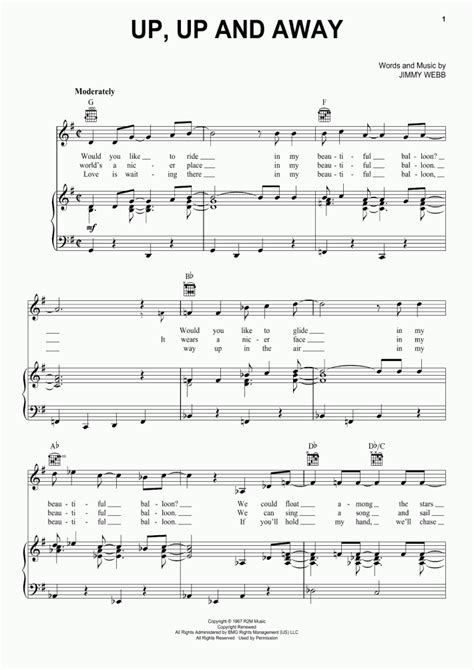 Up, Up And Away Piano Sheet Music | OnlinePianist