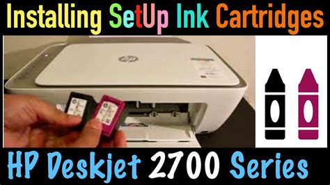 Installing Setup Ink Cartridges in HP Deskjet 2700 All-In-One Printer ...