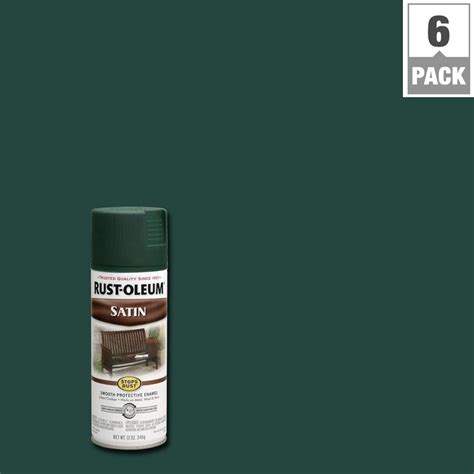 Rust-Oleum Stops Rust 12 oz. Protective Enamel Satin Dark Hunter Green ...