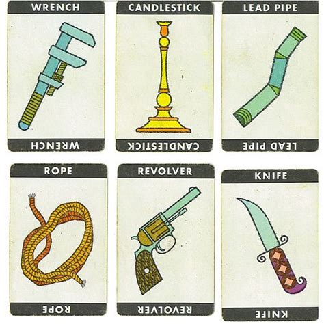 Clue Board Game Weapons