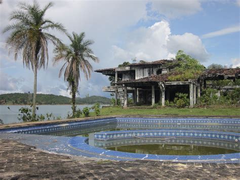 Pool and view of what is left of the mansion - Pablo Escobar's ...