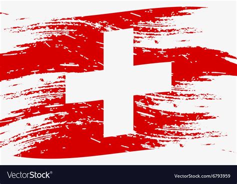 Color swiss national flag grunge style eps10 Vector Image