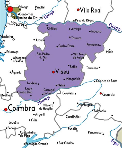 Map of Viseu, Portugal, Portugal Atlas