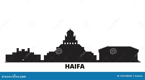 Israel, Haifa City Skyline Isolated Vector Illustration. Israel, Haifa ...