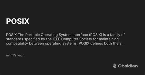 POSIX - mnml's vault - Obsidian Publish