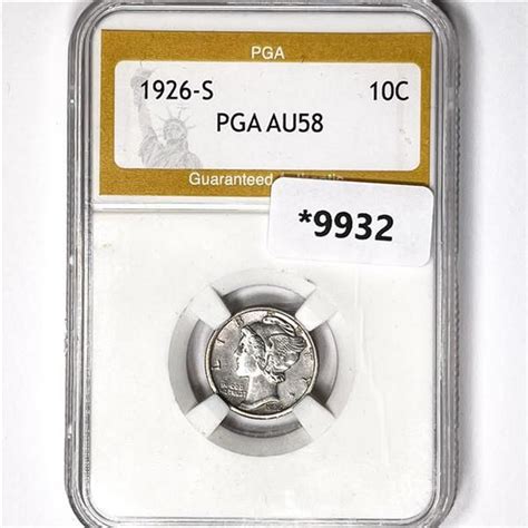 1926-S Mercury Silver Dime PGA - AU58