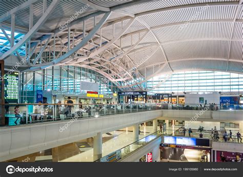 People Waiting Departure Ngurah Rai Denpasar International Airport Bali ...